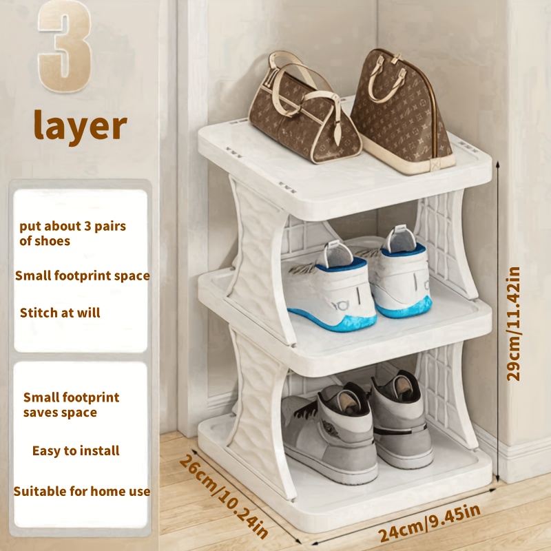 space saving multi layer plastic shoe rack easy assembly no electricity required suitable for entrance living room and bathroom storage details 5