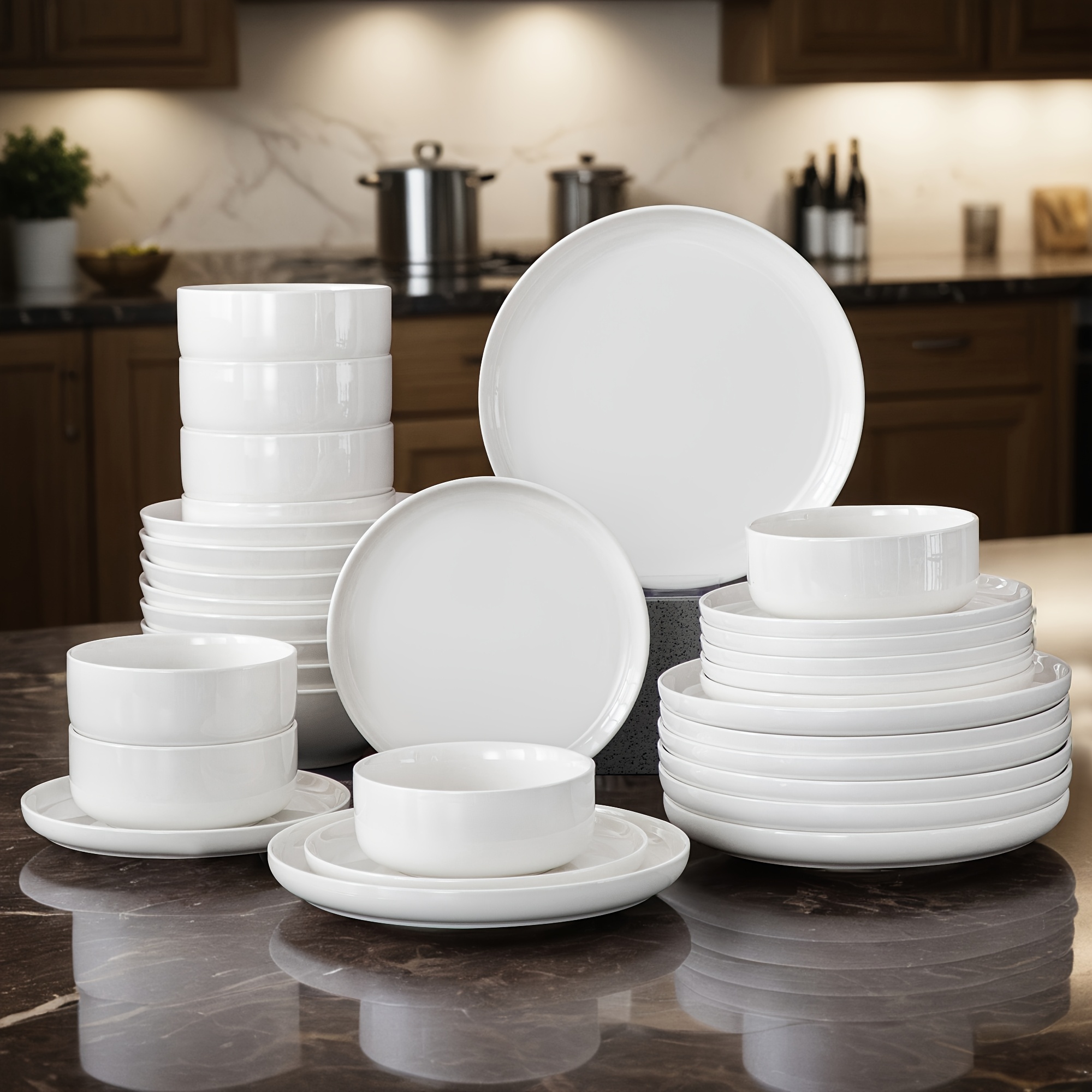 Dinnerware Set For 4, 16pcs Dinnerware Sets - Dishwasher, Microwave And Scratch Resistant - Bowl And Plate Set 4 Modern - Kitchen Dinner Service