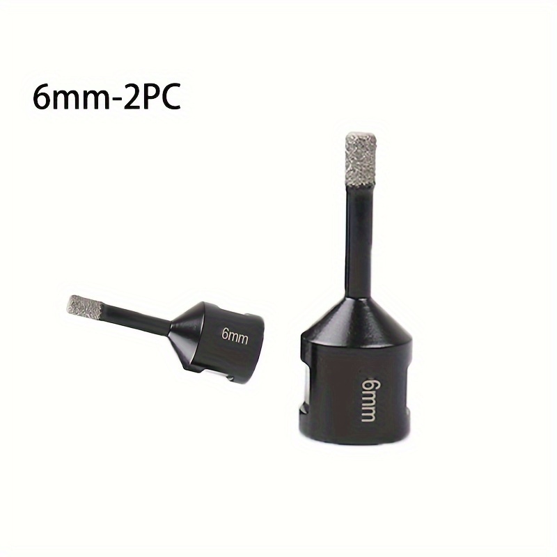 6mm 2pcs Diamond Core M14 Thread, Dry Diamond Core Drill Bits Set Kit Vacuum Brazed Masonry For Dry Drilling Tile Porcelain Marble Ceramic