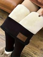 leggings térmicos de invierno, calzas deportivas elásticas casuales de color liso, ropa de mujer