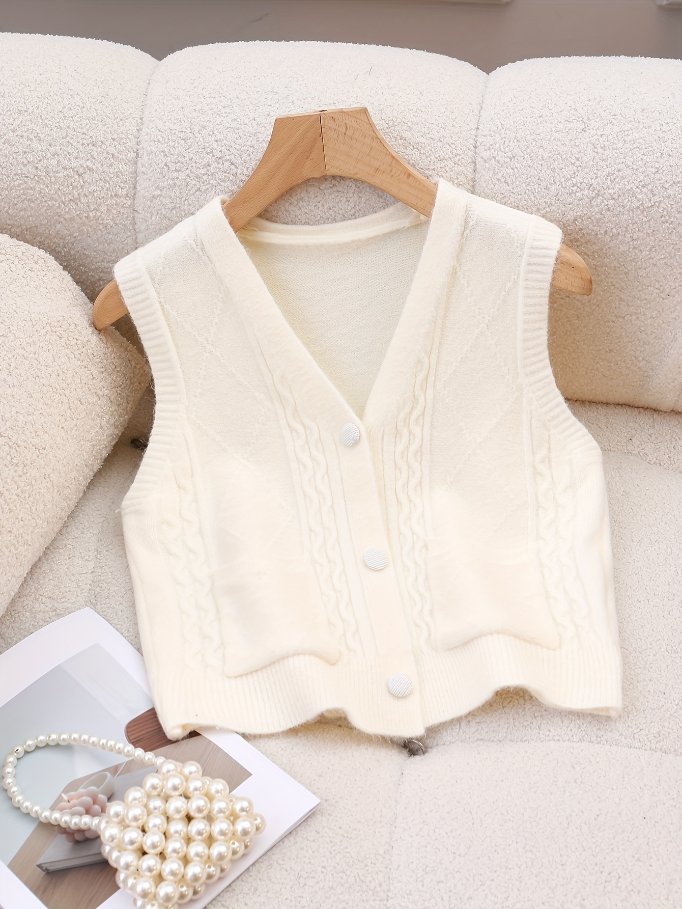 women's spring/fall cropped v neck sleeveless rhombus Temu Bahrain