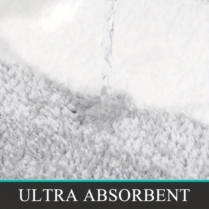 soft comfortable bathroom rugs sets 3pcs plush shaggy bath rugs for bathroom anti slip absorbent microfiber bathroom decor with u shaped contour toilet mat for bathroom tub shower Product details 3