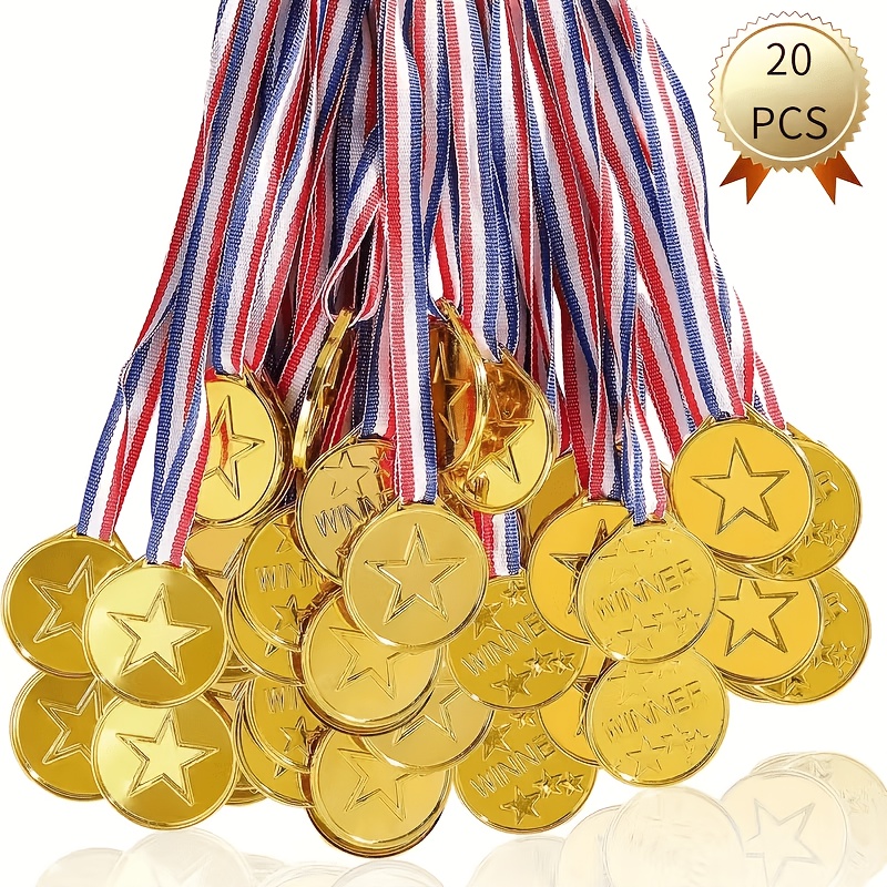 10/20 Golden Medals | Sports Trophies, Plastic Material, Pp Material, Suitable For Sports, Games, Party Gifts, And Decorations
