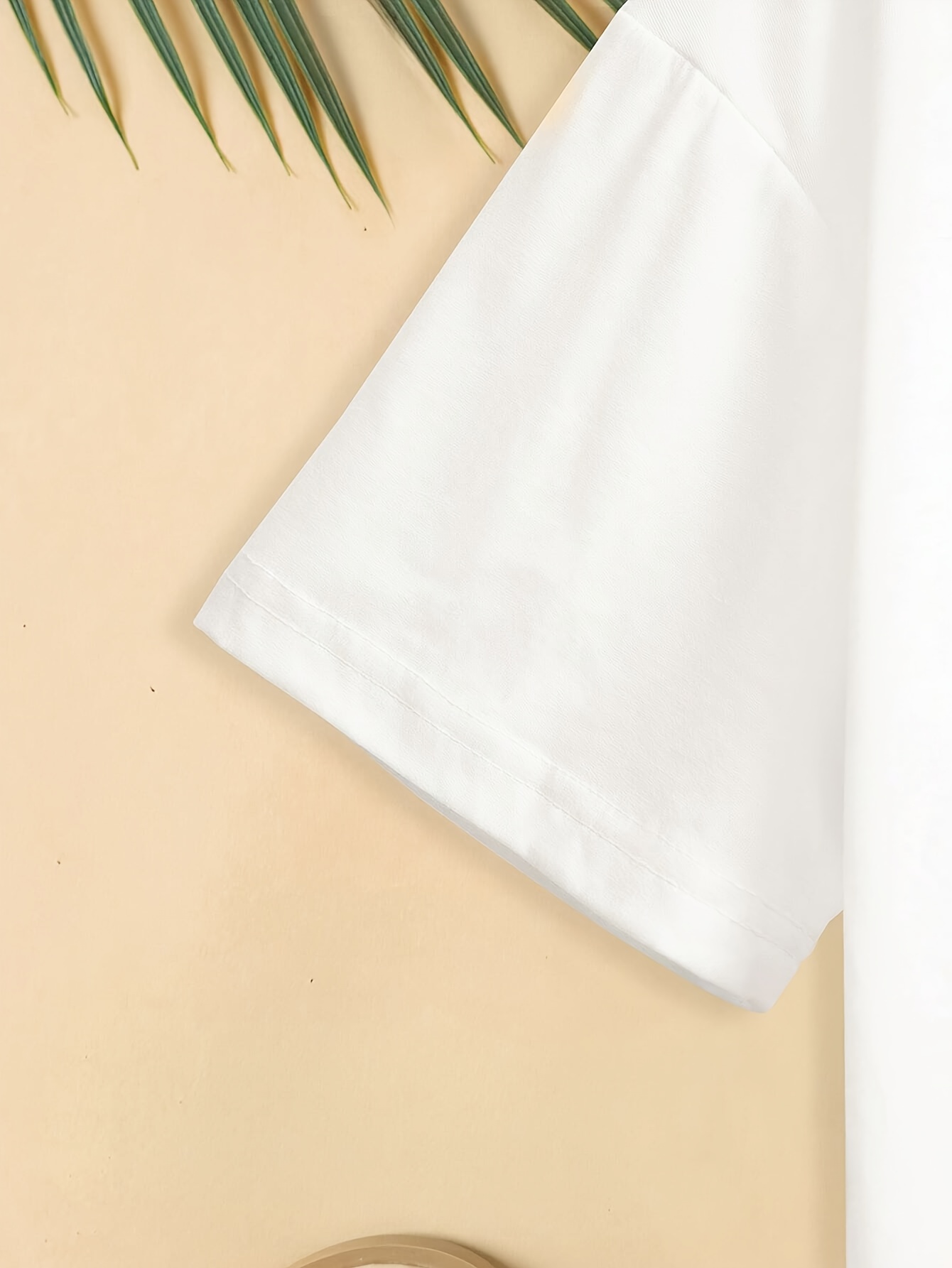 Classic White Round Neck T-Shirt for Women - Versatile & Comfortable Polyester Blend, Easy Care, Knot Detail, Summer Essential