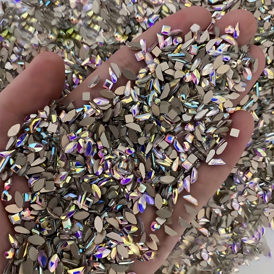 TEMU 50 piezas de decoraciones para uñas con y piedras de cristal, gemas para uñas de múltiples formas para hacer diversas adiciones: zapatos, ropa,