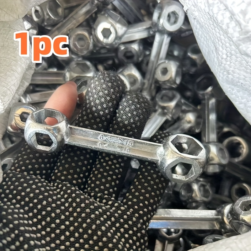 TEMU 1pc Heavy-duty Multifunctional Wrench - 10- Repair Tool With Bone-shaped & Open-end Socket-like Design, Compatible With Lug Nuts, Bolts, Parts