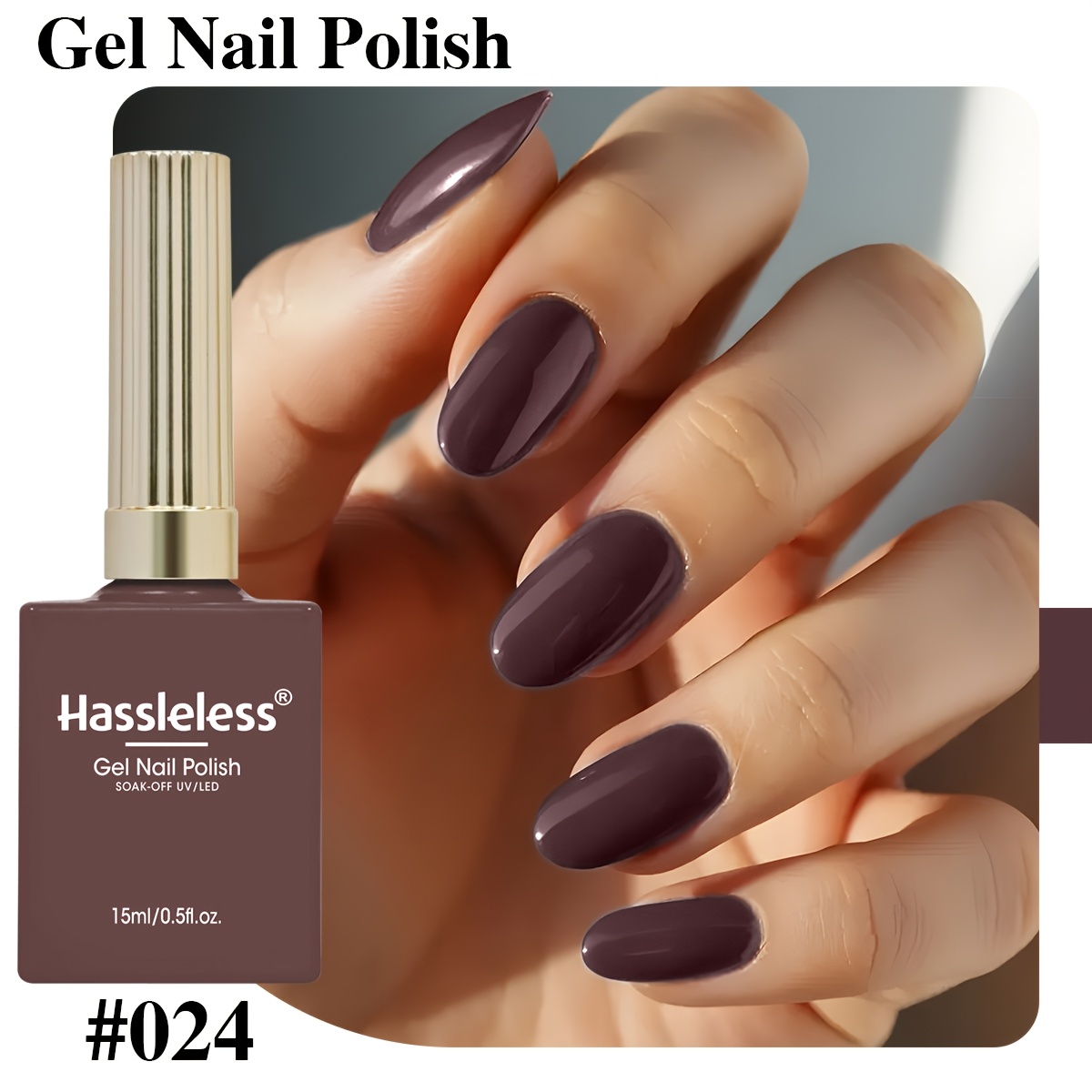 Image of Hassleless 2026 New Brown Nail Gel Single Tube, Fashionable Led Nail Gel, Salon-grade Nail, High And Durability, For Home Nail Salon, Gentle Formula, 15ml Per Tube, Long-lasting And Non-fading