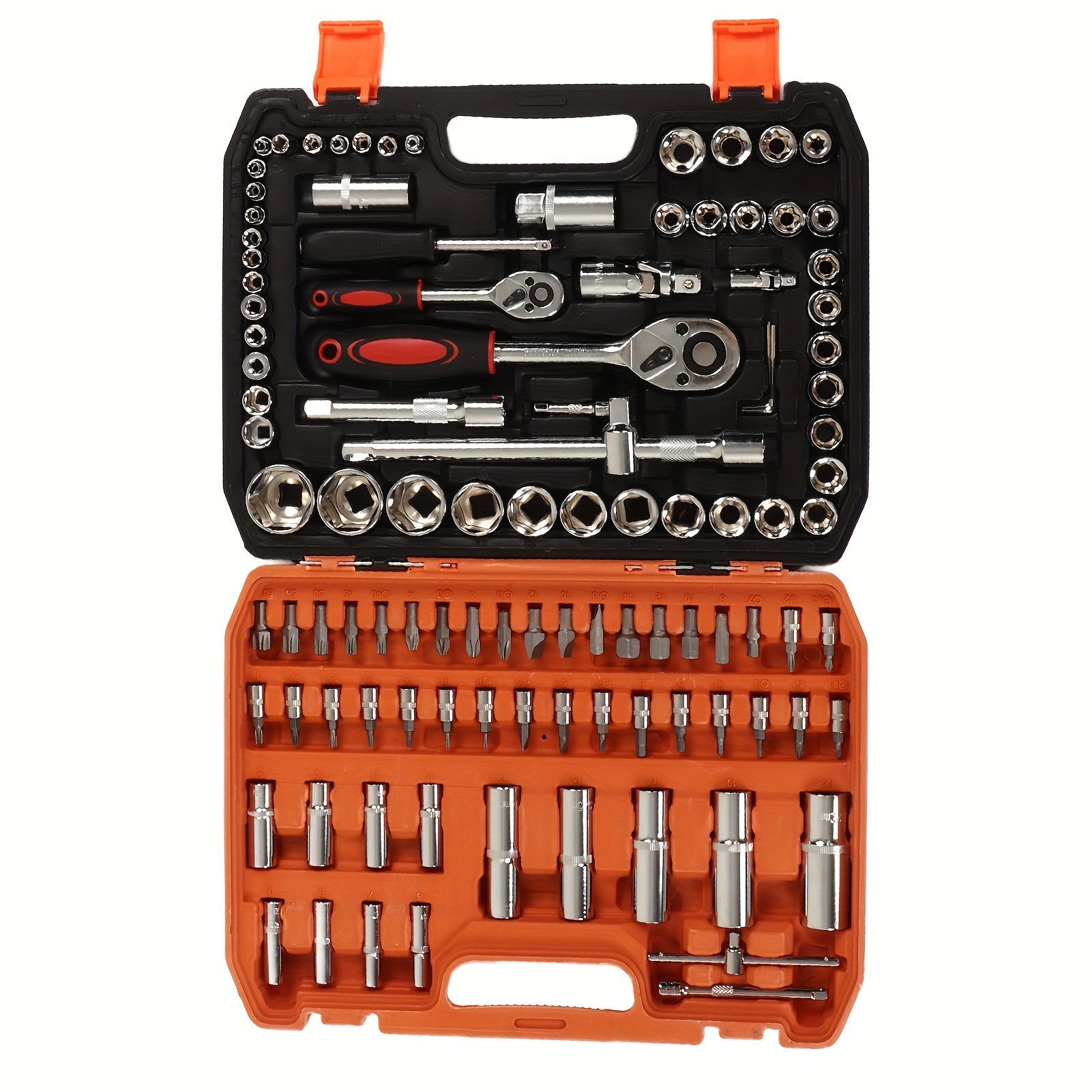 

108 Piece Mechanic Tool Set And Socket Wrench Set, Mechanical Repair Tools Impact Socket Assortment Kit Ratchet And Hex Wrenches Screwdriver Bits, Home/auto Repair Tool Sets With Storage Case