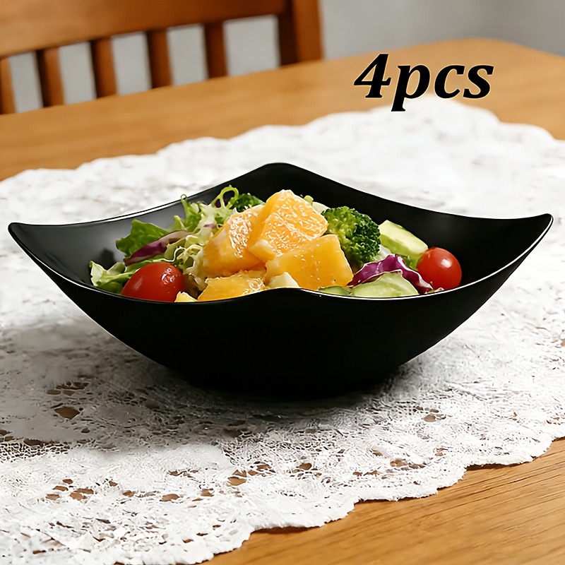 4pcs, Creative Diamond Salad Bowl, Stackable, Microwave Safe, Dishwasher Safe, For Family/outdoor, Daily Dining, Family Gatherings, Camping Picnic, Rv Travel, Summer Wedding, Party Scenes