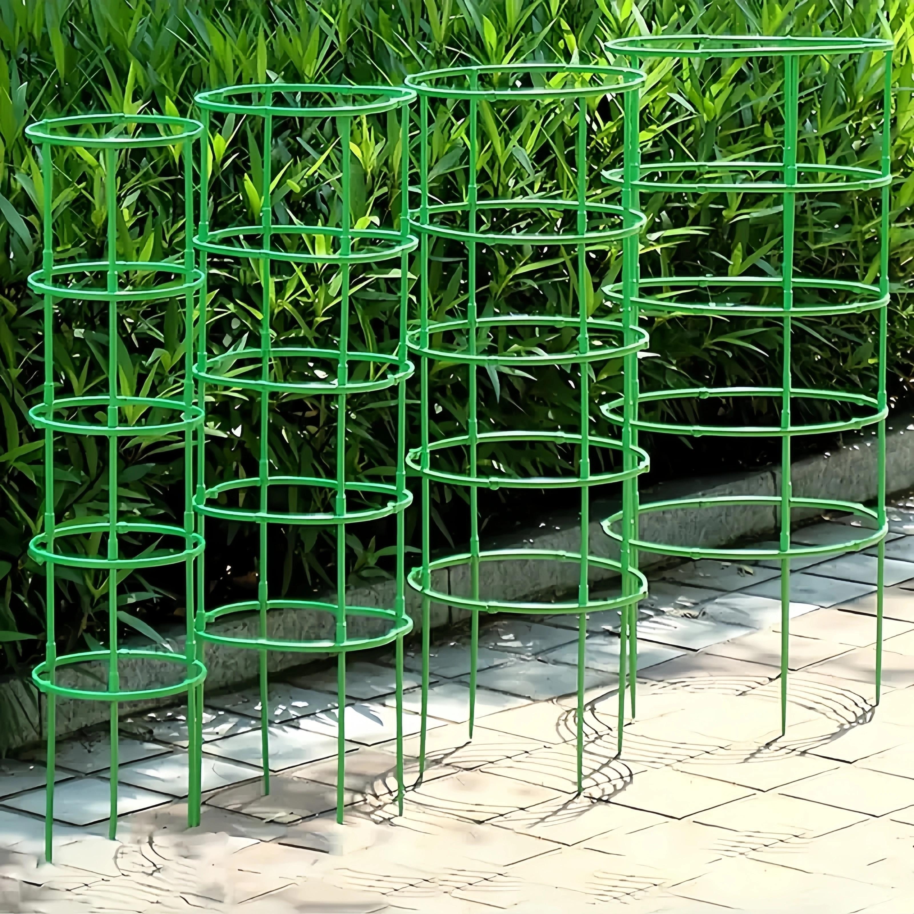

180-piece Balcony Climbing Plant Trellis Set - 30 Tiers, Durable Plastic & Iron Rings For Indoor/outdoor Garden Flower Support