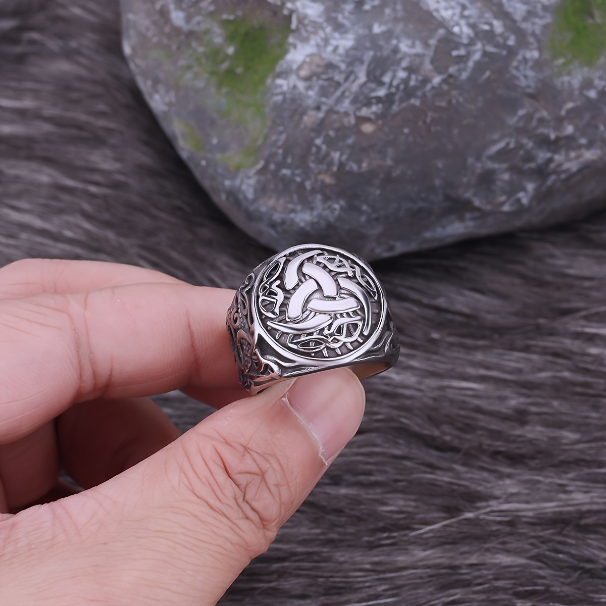 Viking Celtic Knot Stainless Steel Ring Men