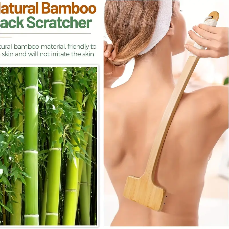 22 bamboo back scratcher with extra long handle 2 in 1 back massager and body scratcher gentle relief for adults women and elderly Product details 5