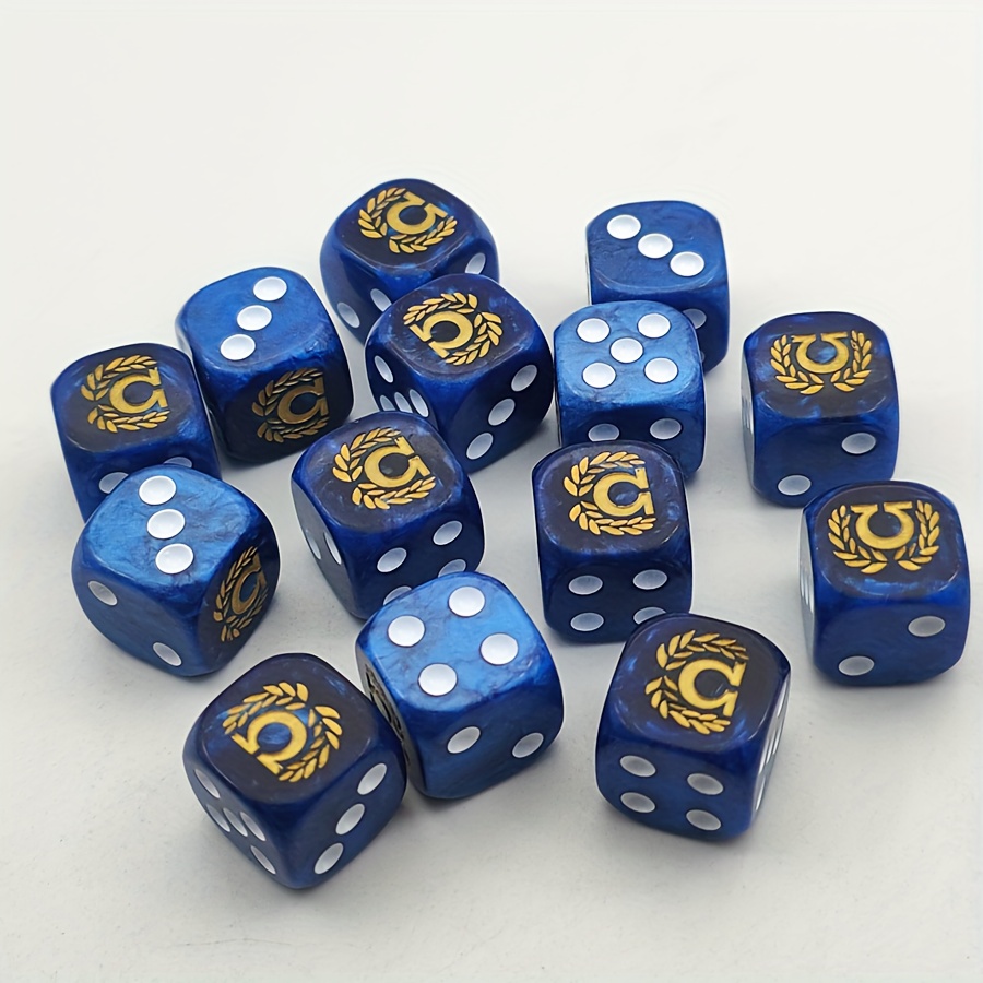 

5pcs Blue Resin Dice Set With Golden Leaf Design - Ideal For Halloween, Thanksgiving Parties & Adult Games - , Intricate For Fun, Halloween Decorations, Best For Christmas