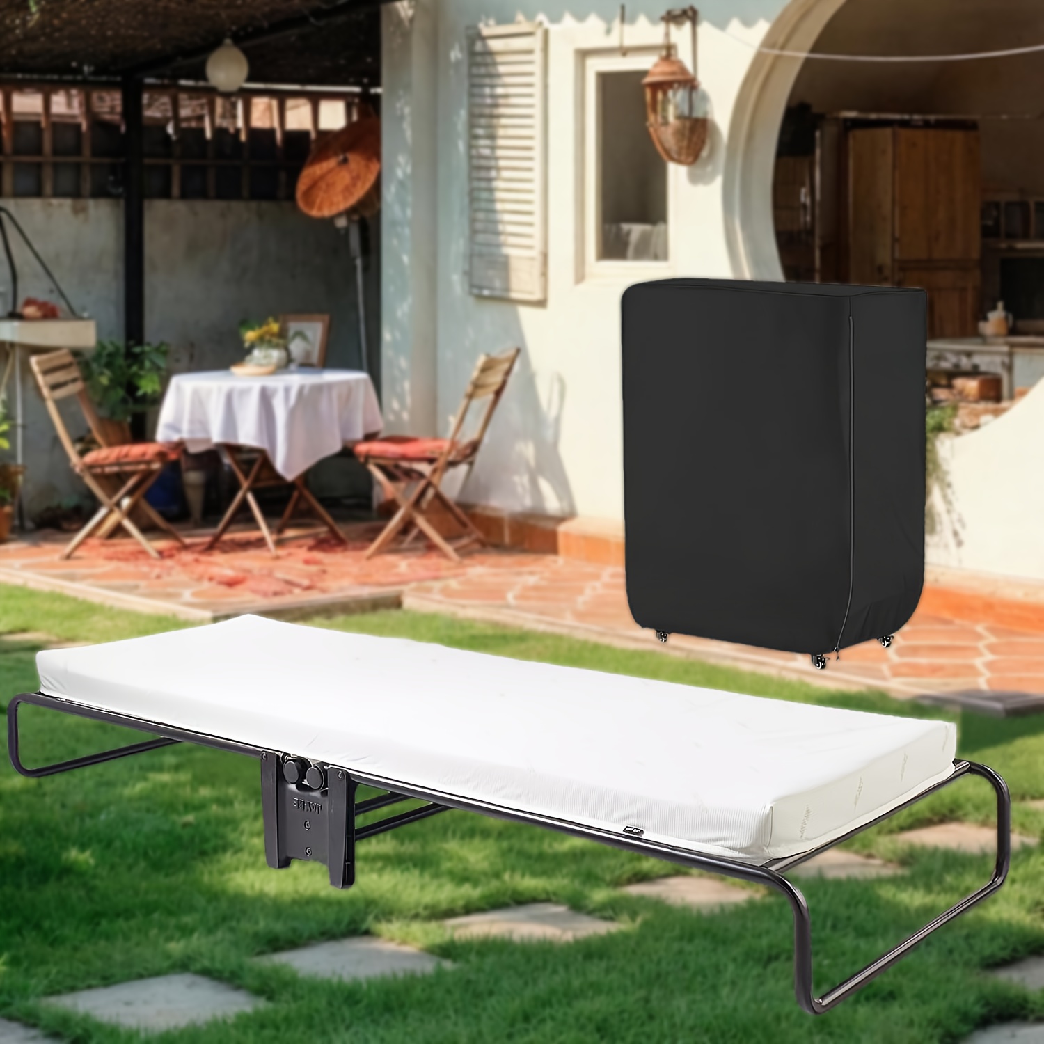 TEMU Universal para Camas Plegables de Interior y Exterior, Bolsa de Almacenamiento y Cubierta Antipolvo para Muebles