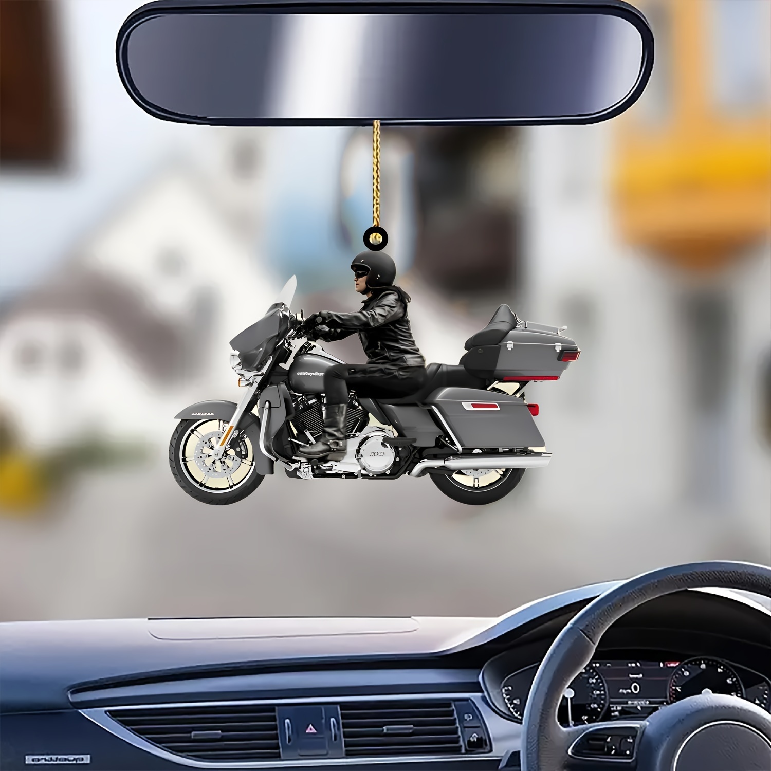 

Motorcycle Rider Acrylic Pendant - 2d Charm For Car Mirror, Home & Outdoor Decor | Holidays, Themed Parties & Gifts