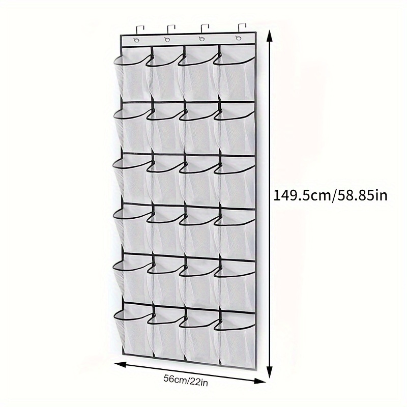 24 Over the Shoe Organizer Plastic Hanging Shoe Rack to 14.97 KG Organization Uncharged No Battery