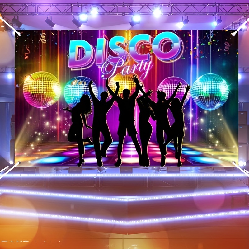 70s Disco Party Banner Pretend Play Party Game Backdrop Retro Disco Ball Theme Decor Decorations For 70's Night Club Neon Dance Party 1970s Fever Birthday Party Supplies Background