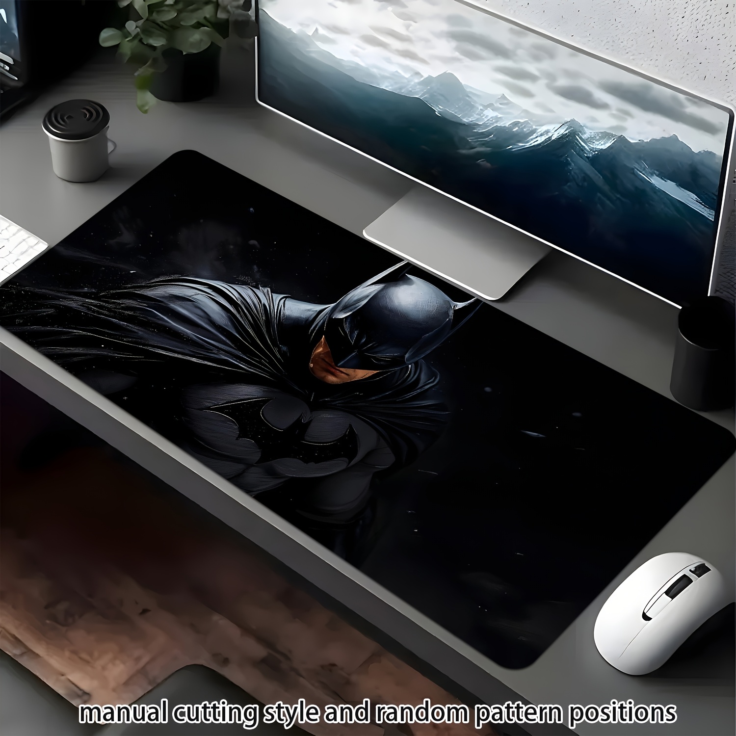 TEMU 1pc Batman Gaming Mouse Pad | Official Wb Licensed, Polyester, 2mm Thick, Rubber Backed, Ideal For Competitive Gamers And Desk Decoration,