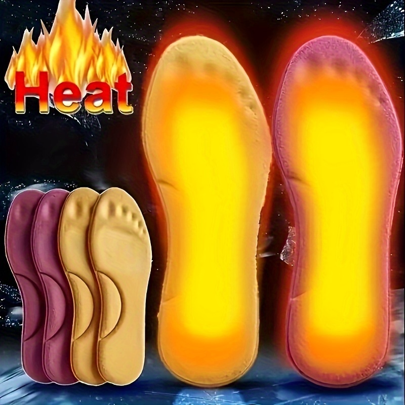 

10 Pairs (5 Pairs) Self-heating Massage Insoles For Men And Women - Soft, Comfortable Cotton Memory Foam Insoles With Warming Effect, Thicken For Winter, Universal Size With Cut-to-fit Line