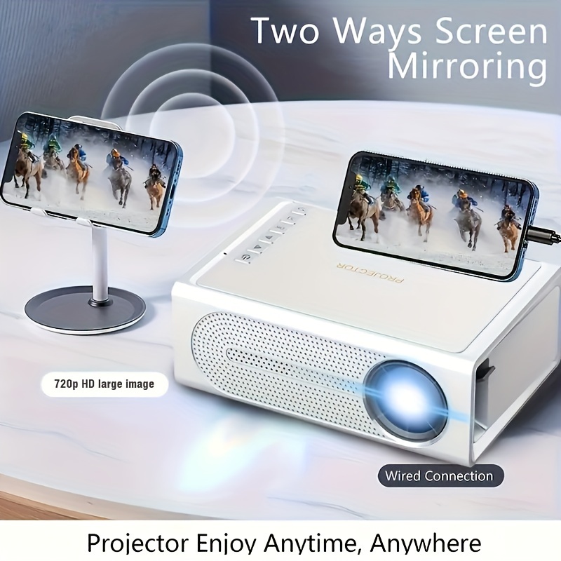 Staratlas Proyector 4K con WiFi y Bluetooth, 12000 lúmenes portátil nativo  1080P Mini proyector para iPhone, proyectores de cine al aire libre 5G para
