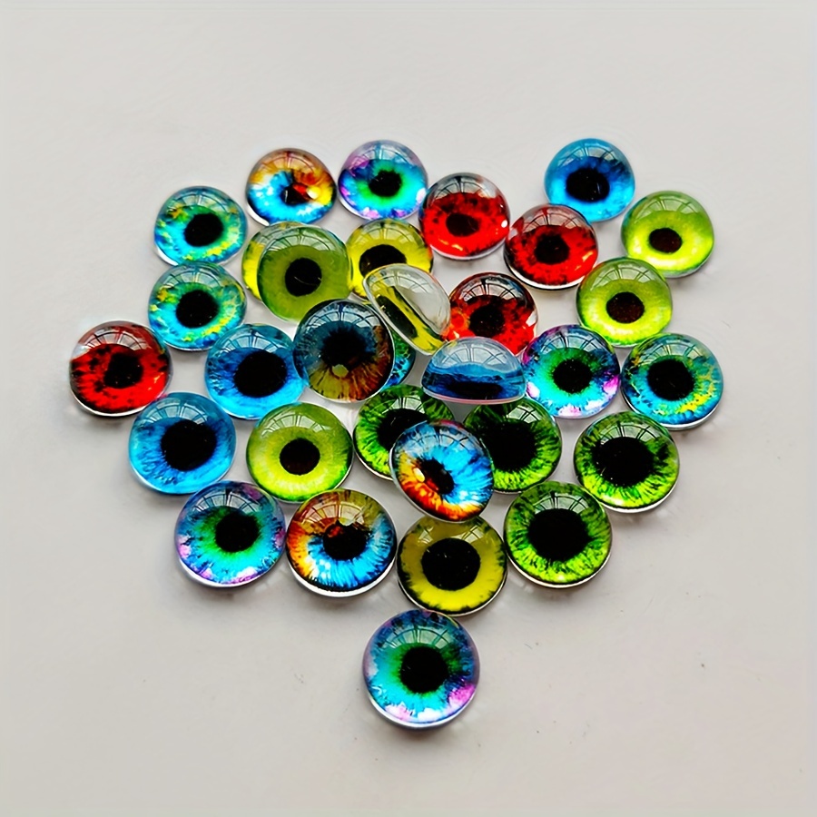 

16/32 Pcs 12mm Devil's Eye Glass Hemispheres - High Transparency, Ideal For Jewelry Making, Rings, Necklaces, Dolls, And More