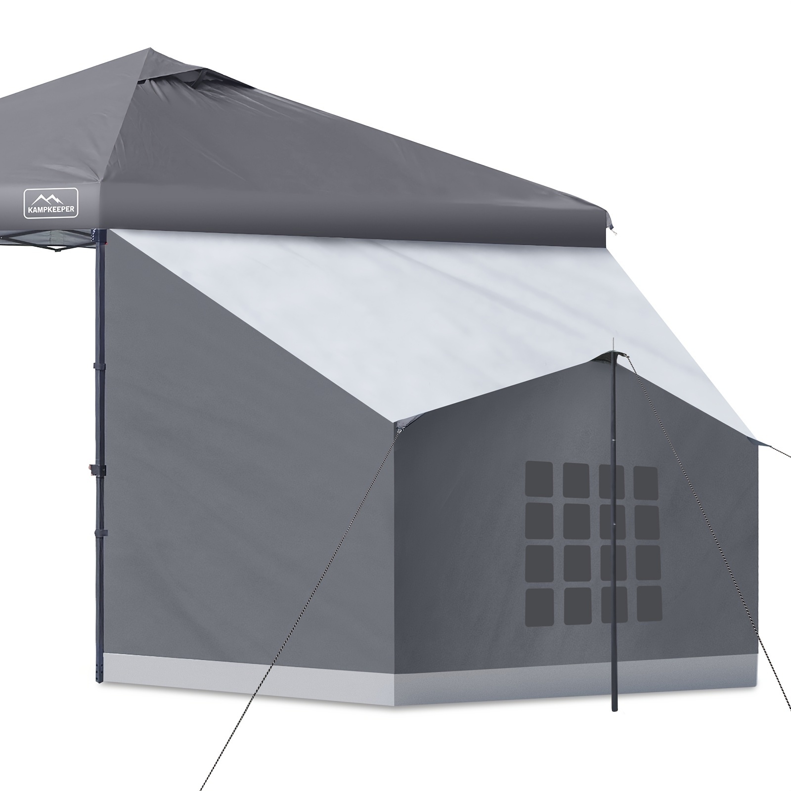 

Kampkeeper Side Tent, Camping Tent For 10' X 10' Pop Up Canopy, Easy Set Up Gazebo, Compatible With 10' Wide Tents (grey) Only Side Tent