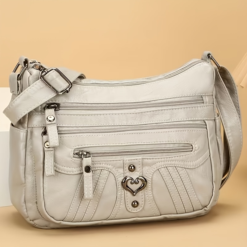 TEMU This New Women's Retro Shoulder Bag Features A Stylish Design. A Heart-shaped Decoration On The Front Adds Visual Interest And Enhances The