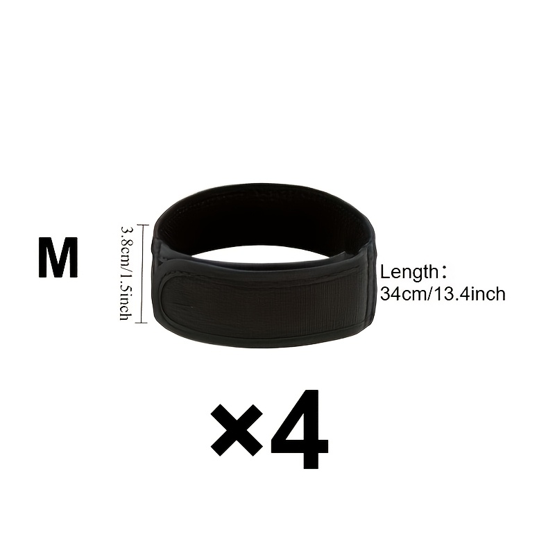 4pcs Unisex Elastic Waistbands - Adjustable Side Belts, Black, Comfortable & Stylish For , Perfect For Casual Attire, Everyday | Sleek |