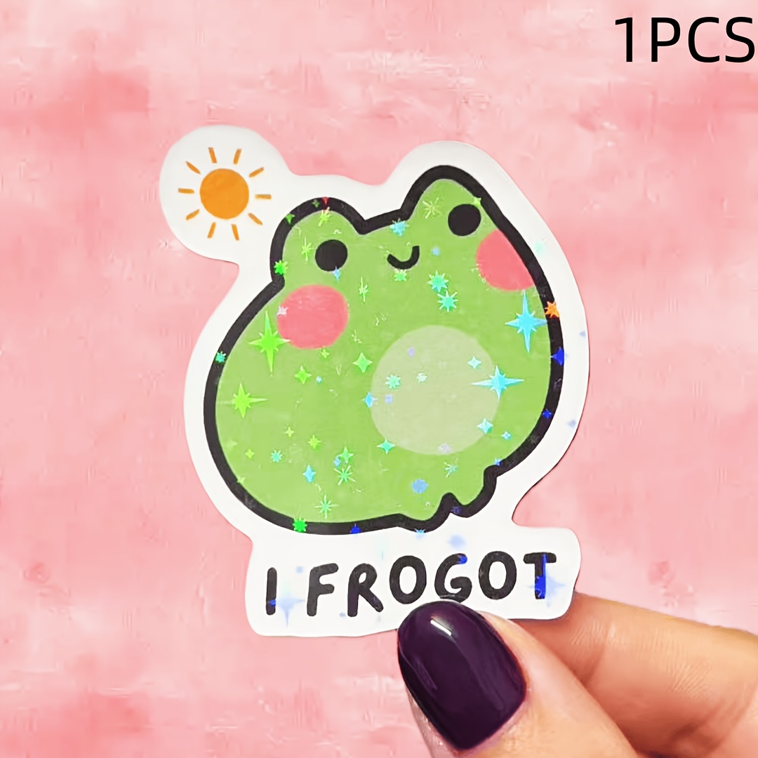 1pc/3pcs Cute Frog "i Forgot" Stickers – Creative Vinyl Stickers, Scratch-resistant, , Cool Motorcycles, Backpacks, Guitars, Scooters, Car Stickers, Bumper Stickers, Viral Stickers