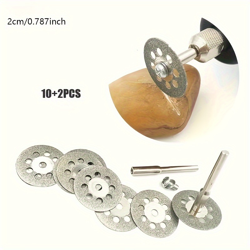 TEMU 10+2pcs Diamond Cutting Wheels For Metal Cutting Blades For , Ceramics, Stone And - Cutter With Diamond