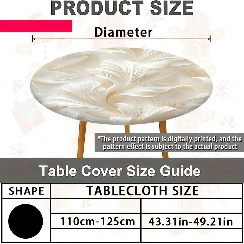 TEMU 2d Flat, 1pc Printed Round Table Cover, Perfect For A Festive Ambiance Throughout The Year, Ideal For Birthday Celebrations, Dining Areas At