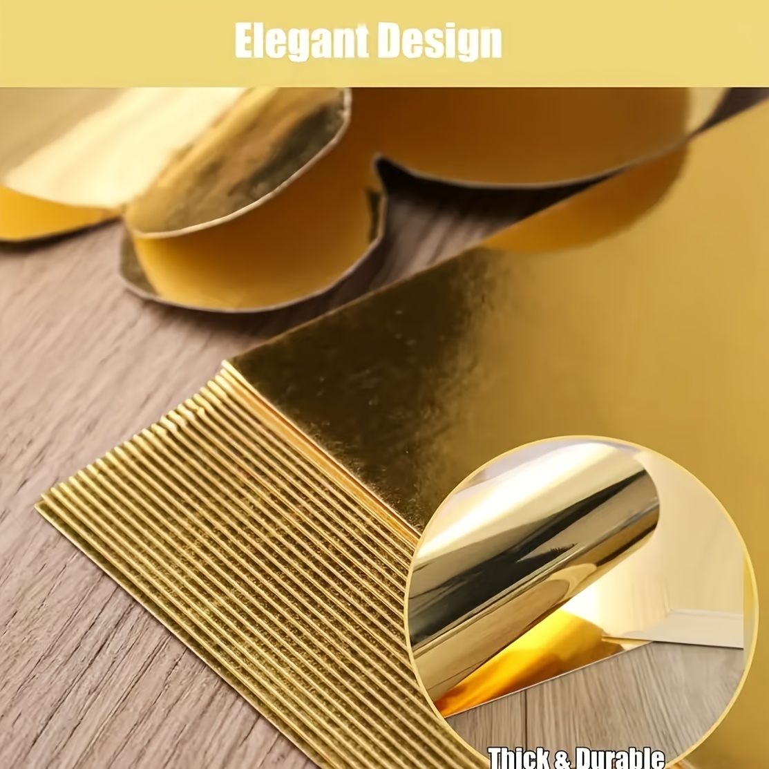 TEMU 15pcs A5 Size Golden Reflective Cardstock, Metallic Foil Paper (thickened Style), Metallic Mirror Paper, Suitable For Handmade And Photography