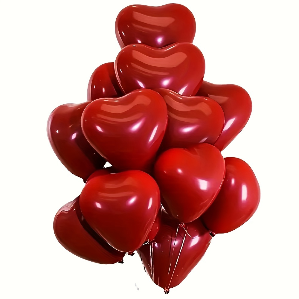 

50pcs, Heart-shaped Latex Balloons, Mother's Day Decor, Birthday Decor, Wedding Decor, Anniversary Decor, Romantic Scene Decor, Engagement Decor, Home Decor, Party Decor Supplies