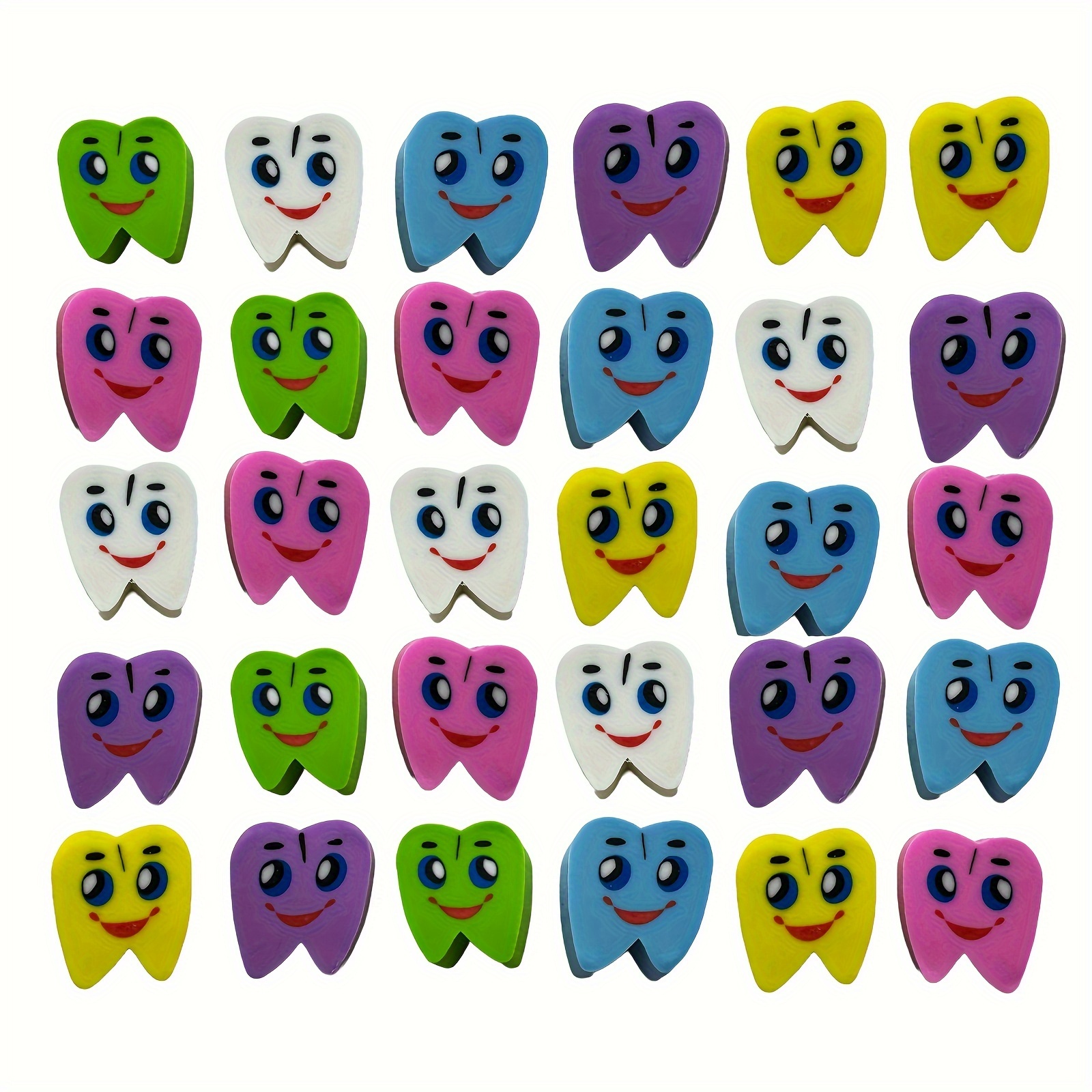 30 Large Tooth-shaped Erasers Designed Like Molars, Perfect For Classroom Parties, Home, School, Or As Rewards