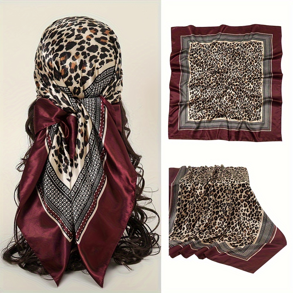 

Chic Leopard Scarf - Breathable, Fashionable Head Wrap For Women | Parties & , For Winter, Autumn