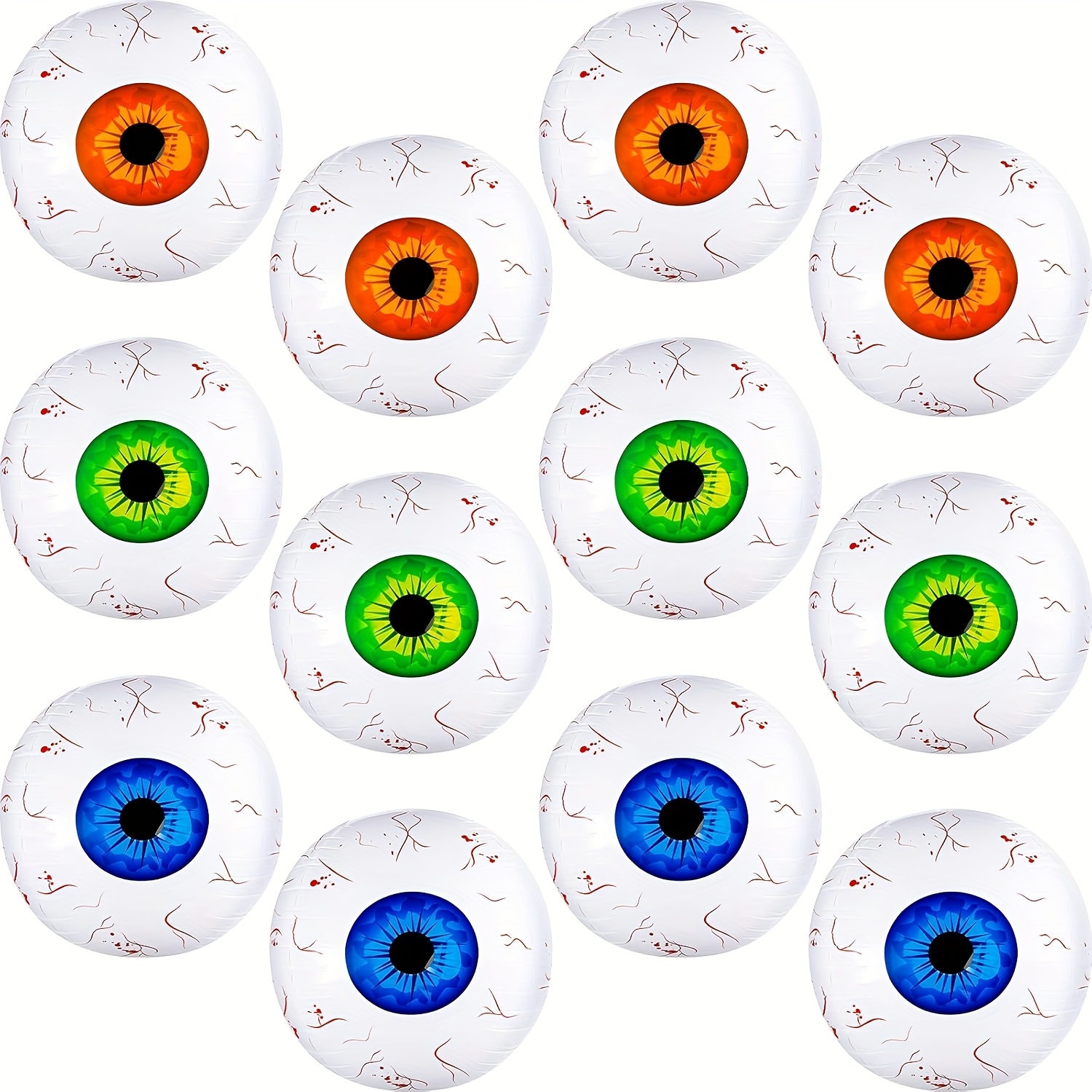 Image of 12pcs Halloween Eye Aluminum Film Balloon Round Birthday Theme Halloween Party Decoration Supplies