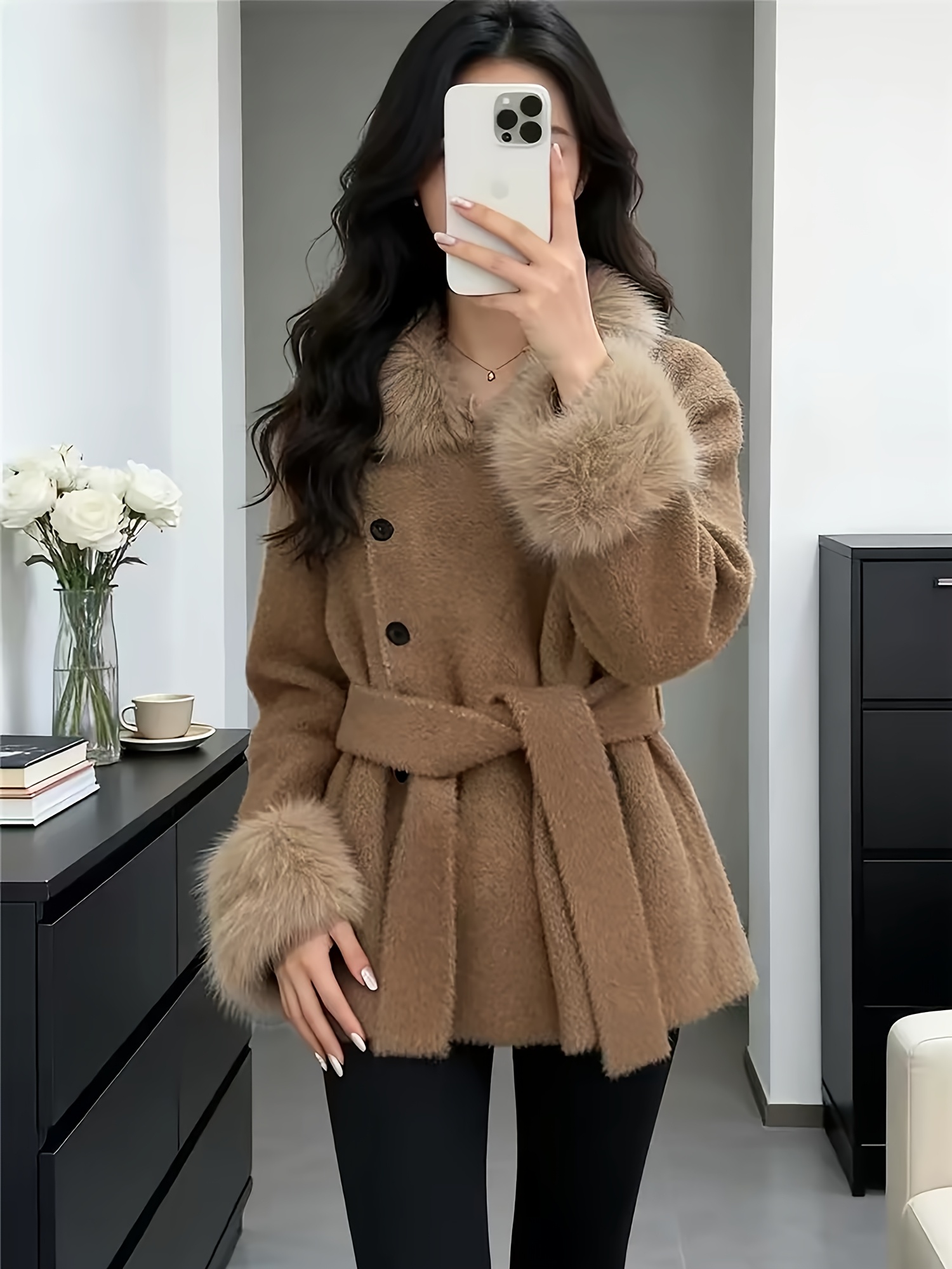 item picture   premium thick loose fit collar coat new autumn winter   coat cardigan versatile womens top