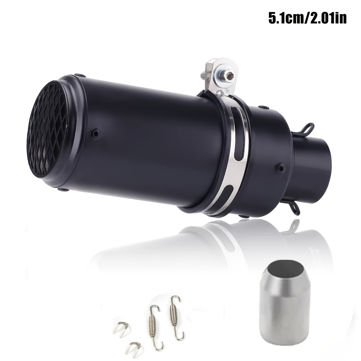 1pc 51mm universal motorcycle exhaust pipe stainless steel       street scooters sports bikes motorcycle accessories aesthetic upgrade   construction details 8
