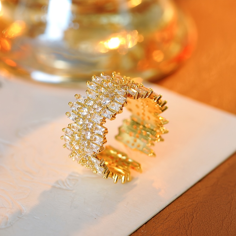 Women's Irregular Edge Imitation Crystal Ring