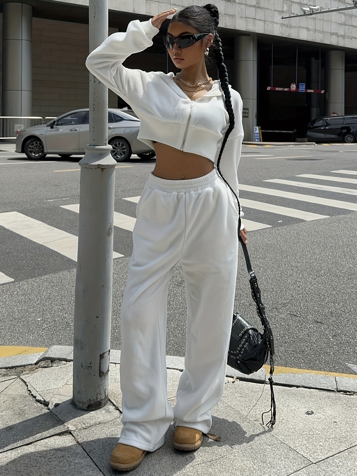 conjunto chic piezas mujer: sudadera capucha color Temu Colombia