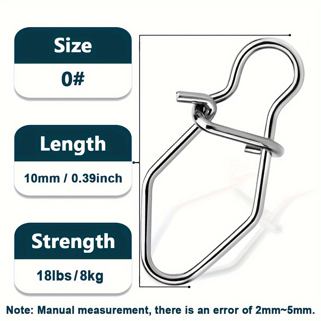 Image of 50pcs Fishing Stainless Steel Fishing Lure Connector Cross Lock Fast Snaps Fishing Freshwater Crankbait Snap Tackle