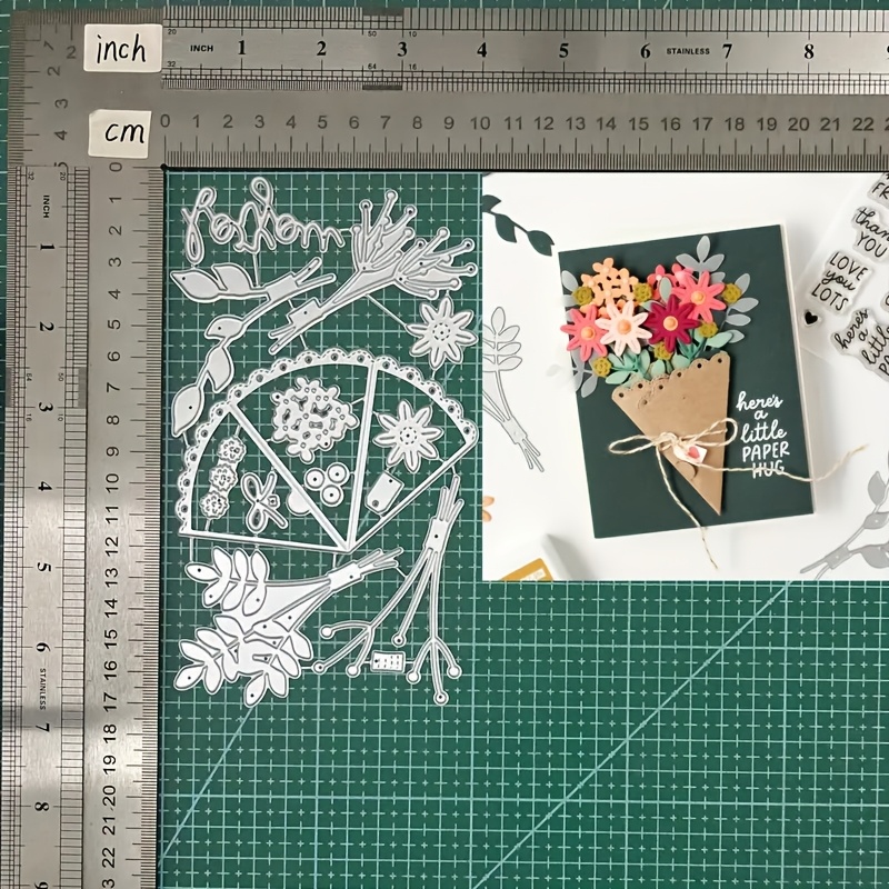 

1 Ensemble de découpe en métal pour , modèle de stencil pour bricolage argenté- pour scrapbooking, fabrication de cartes et décorations d'albums