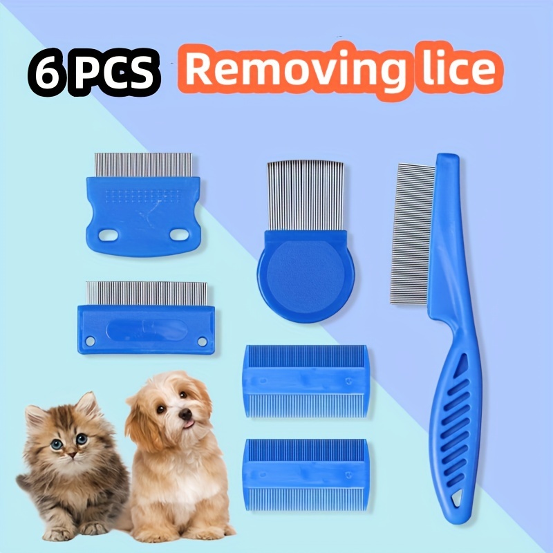 

6pcs/set Pet Cleaning And Grooming Tools, Remove Pet Dog Lice Comb, Remove Floating Hair Comb With Dense Teeth To Remove Flea
