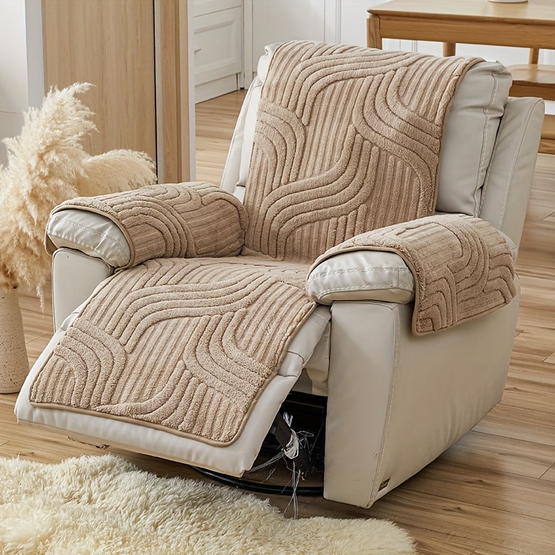 Image of 1pc Luxury Faux Rabbit Single Sofa Cover, Suitable For Single Sofas, Pet-friendly, Non-slip Sofa Cover, Compatible With Sofas, For Use In Offices, Living Rooms, And Bedrooms
