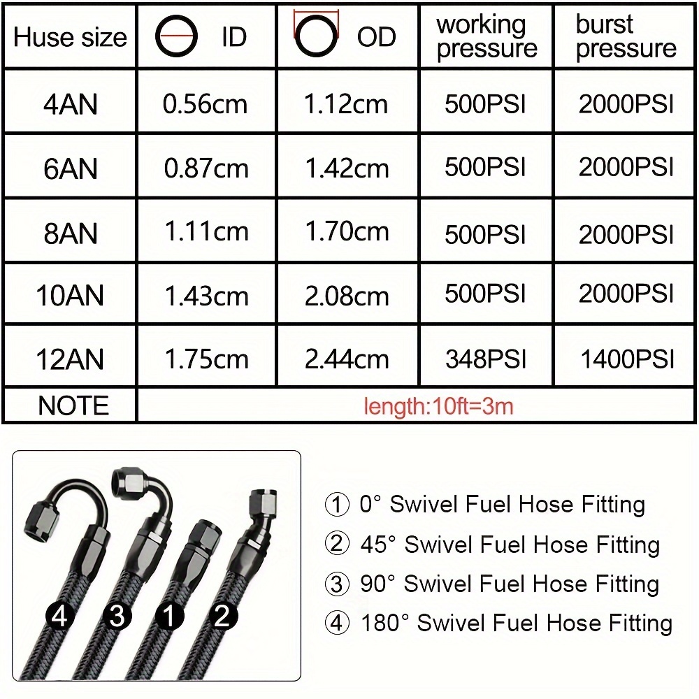 2pcs 4AN/6AN/8AN/10AN/12AN 45° Swivel Hose End Fitting Adaptor For CPE