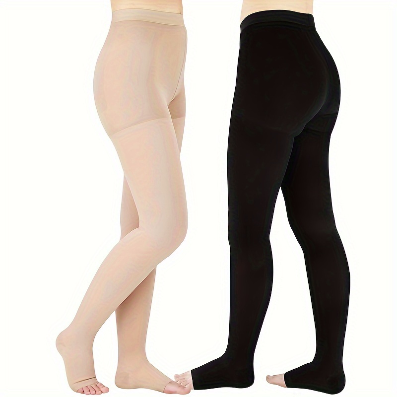 Fashion Legbeauty 34-46mmHg Medical Compression Stockings Varicose Veins Plus  Size Hose Women-Black