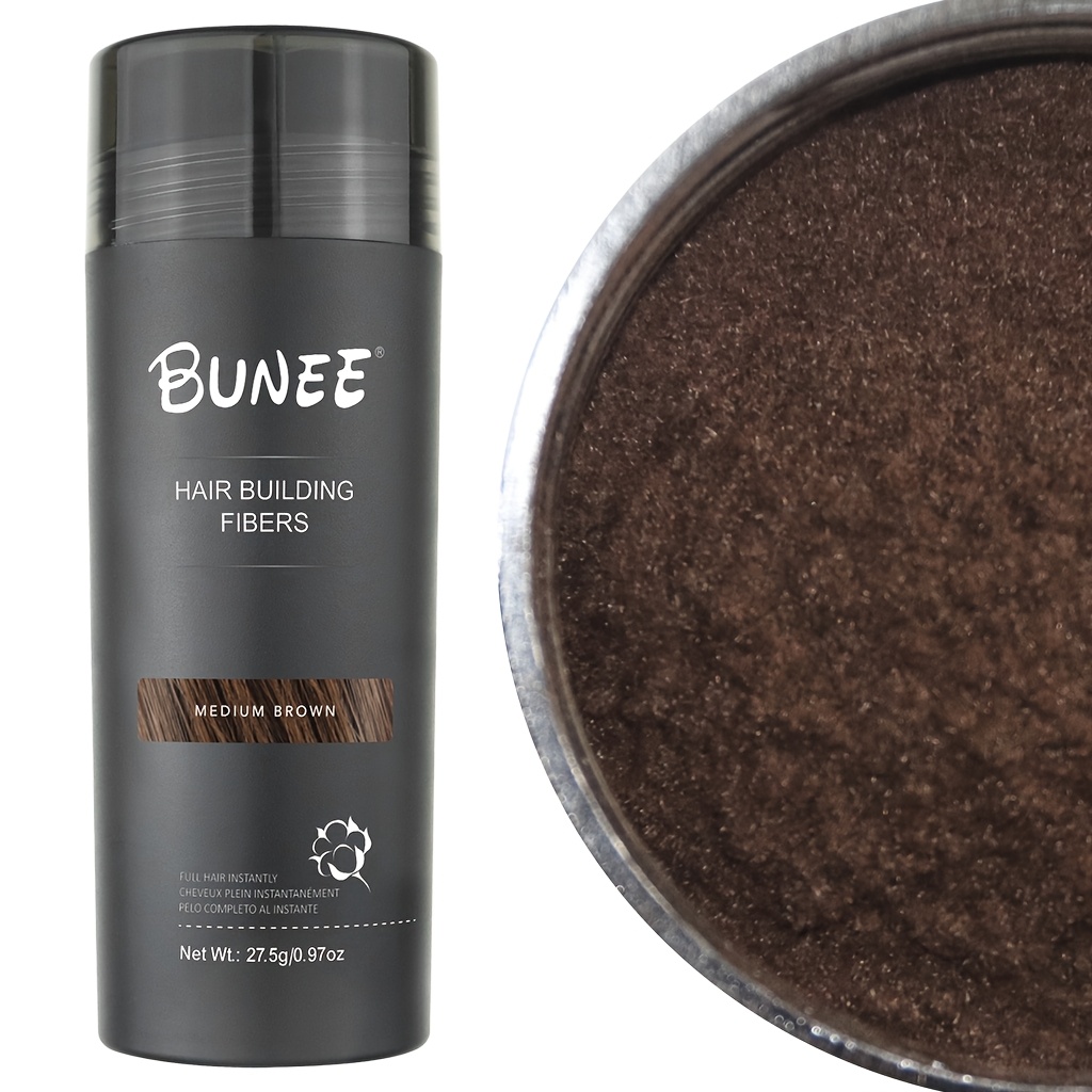 TEMU Fibres de Construction Capillaire BUNEE (Pack de 2) - Épaississement Instantané pour Cheveux Fins | Finition Invisible | 7 Naturelles (0.97oz X