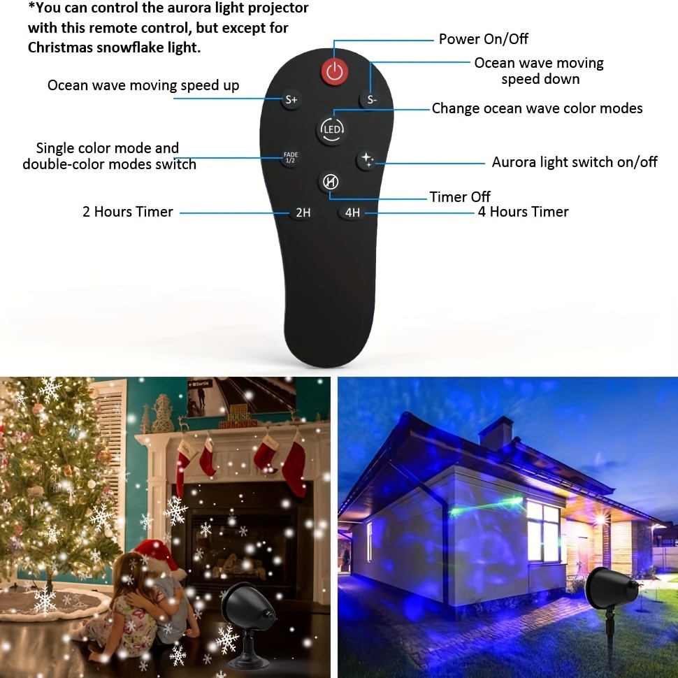 Outdoor Christmas Projector Lights: Red And Green Christmas Laser Lights House Garden Holiday Light Show Remote 3540 Sq Ft Christmas Fireflies Patterns