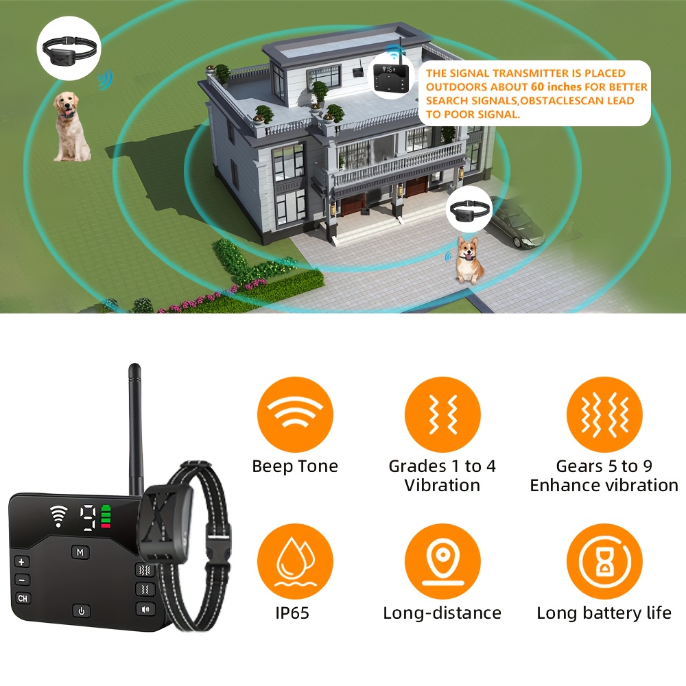 Pet Electronic Dog Fence  -in-1, 3-Function Adjustable Training Collar with  , Suitable for   Dog Breeds, Controlled by  , Rechargeable Lithium Battery, USB Powered, ABS Material, 2.4G/3G/4G/5G Wireless  , Dog Training Collar, Pet Containment Solution,   Accessory, Durable  , Pet Containment Device, Pet Trainers, Pet   Aids,   Gear, usbpowered Collar, Abs Material Collar, Rechargeable Battery Collar, New Model
