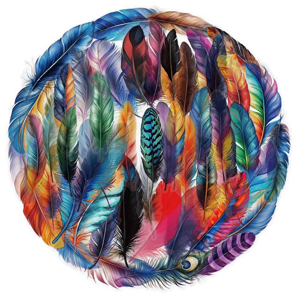 50/100pcs Colorful Feather Stickers For Decorating Notebooks, Phone Cases, Journals, Guitars, Skateboards, And Luggage